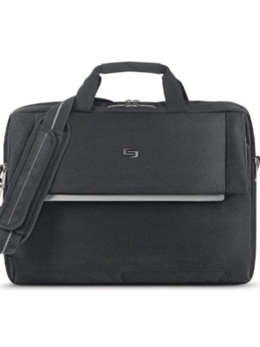 Solo New York Classic Black Chrysler Briefcase Laptop Bag EUC